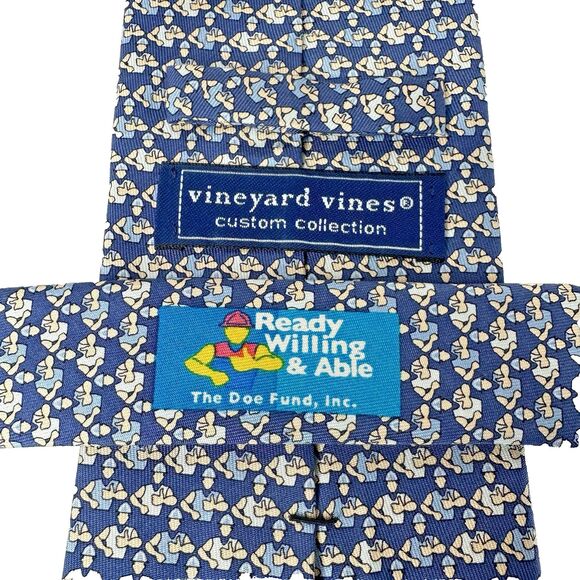 Vineyard Vines Custom Collection Men's Silk Tie The Doe Fund Ready Willing Able - Picture 4 of 8